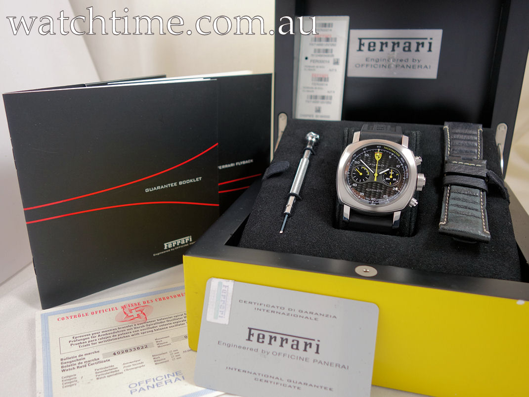 DSC09868 Panerai FERRARI Scuderia Flyback Chronograph FER00014 Box & Papers