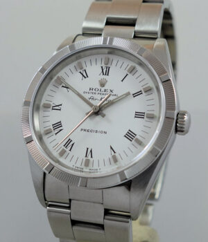 Rolex Air-King 14010 White Roman dial Box & Papers