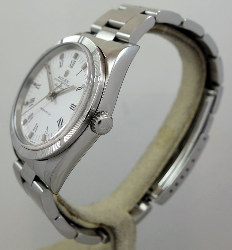 DSC09937 Rolex Air-King 14010 White Roman dial Box & Papers