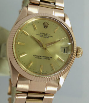 18ct Rose-Gold ROLEX OysterDate Midsize ref 6627 c 1952