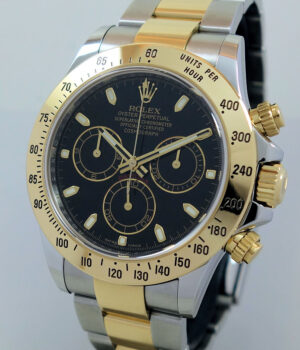 Rolex Daytona 18k & Steel, Black dial 116523 Mint!