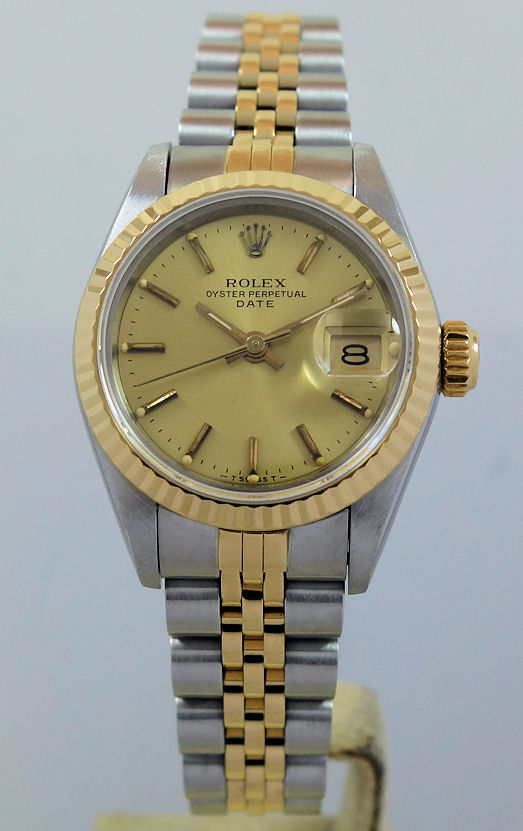 DSC00601 Rolex Lady OysterDate 18k & Steel 69173