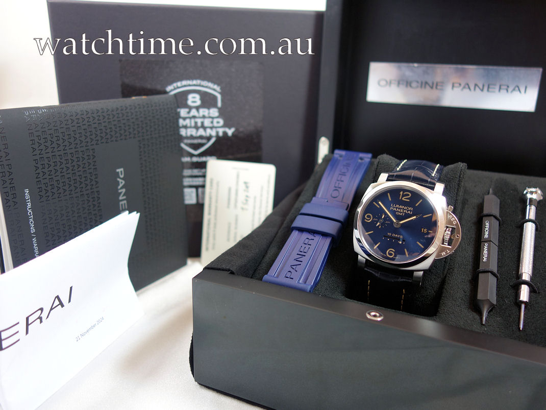 DSC00814 PANERAI Luminor 1950 44mm PAM00986 3 Days GMT, 10 Days Power Reserve Full Set!