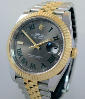 Rolex Datejust 41mm 18k & Steel, Wimbledon dial 126333 Box & Card