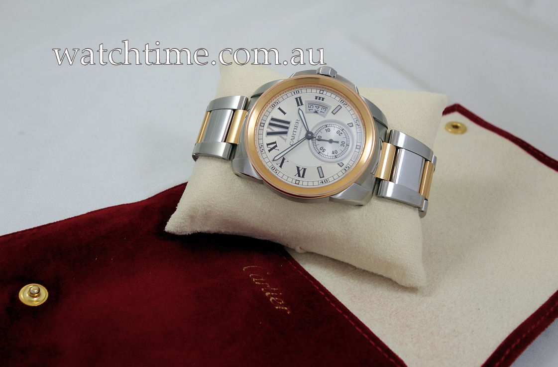 DSC01409 Calibre de CARTIER 42mm 18k Rose-Gold & Steel on bracelet W7100036