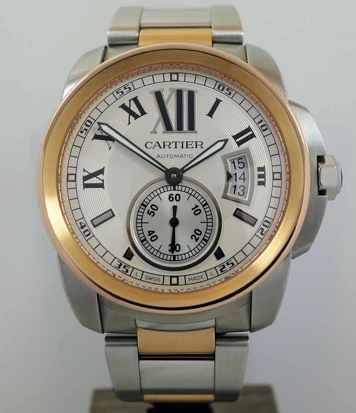 DSC01437 Calibre de CARTIER 42mm 18k Rose-Gold & Steel on bracelet W7100036