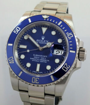 Rolex Submariner 18k White-Gold  116619LB  Blue-dial Box & Card