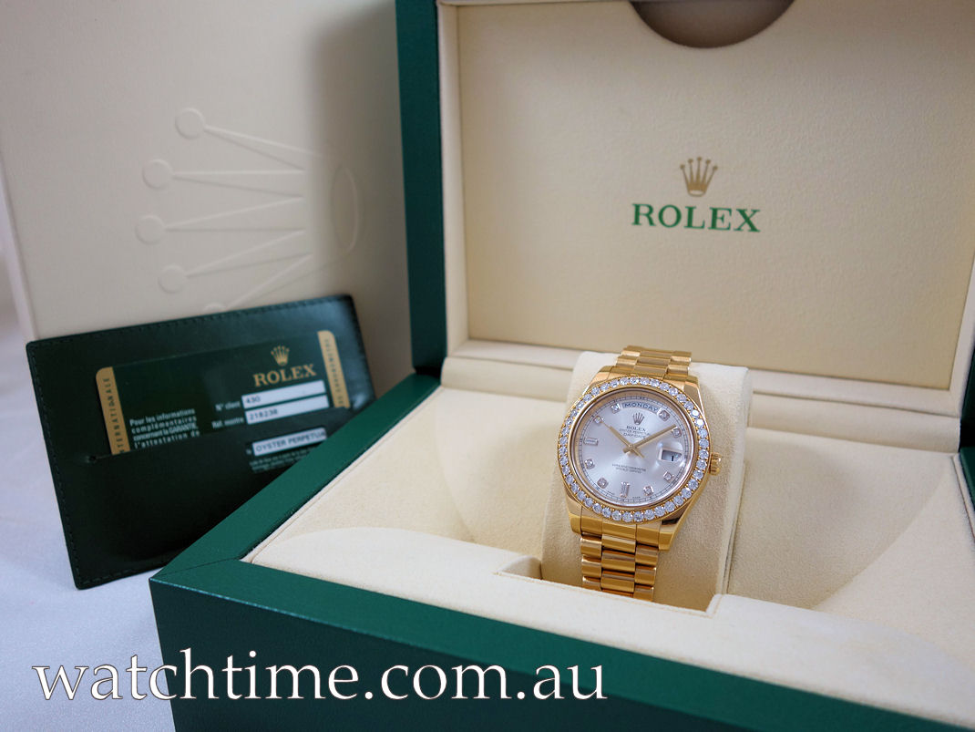 DSC01813 Rolex Day-Date II 41mm 18k Yellow-Gold, Diamonds 218238