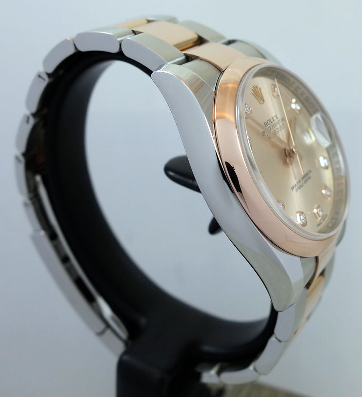 DSC01877 Rolex Datejust 36 Everose & Steel 116201 with Rose Diamond-dial Box & Card