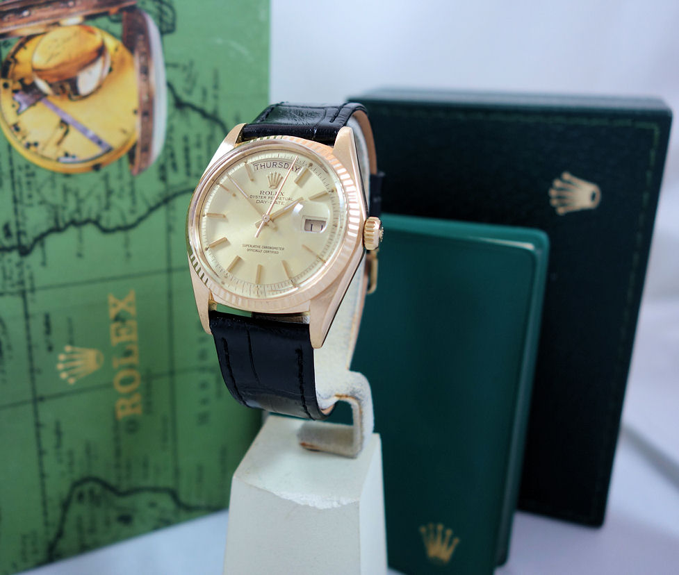 DSC02150 ROLEX 1803 President Day-Date 18k Gold 1975 with Box & Papers!
