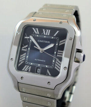 Cartier SANTOS DE CARTIER Large size, Blue Roman dial WSSA0013  Box & Card