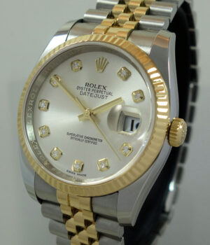 Rolex Datejust 116233 36mm, Jubilee, Silver Diamond-Dial Box & Card