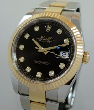 ROLEX Datejust 41mm 18k & Steel, Black DIAMOND-dial 126333 July 2024