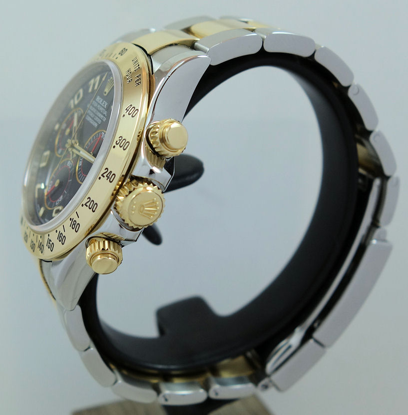 DSC02826 Rolex Daytona 18k Gold & Steel, Blue Arabic dial 116523