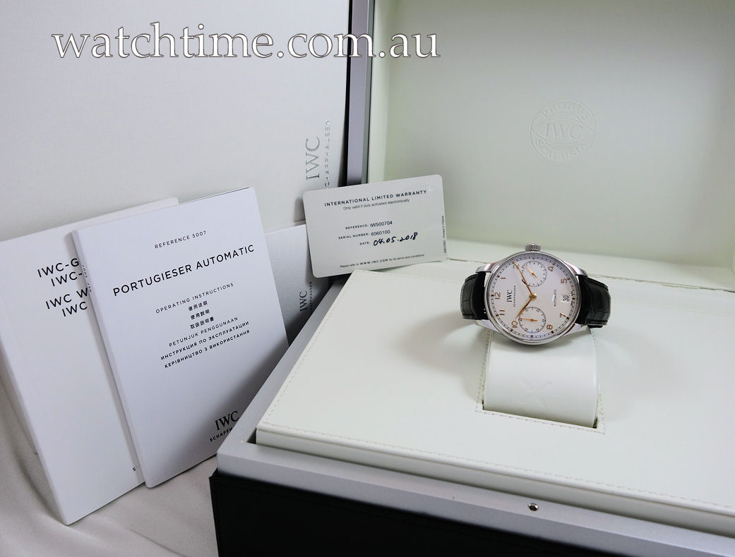 DSC02867 IWC Portuguese Automatic 7-Days IW500704 Steel 42.3mm Box & Card 2018