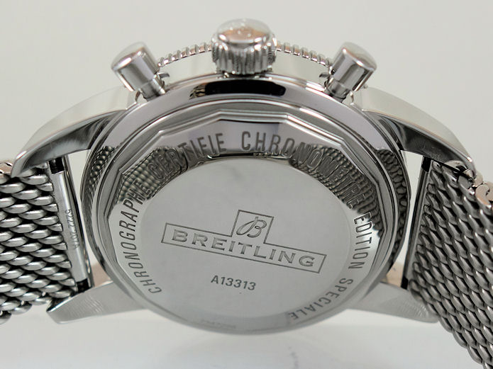 DSC03054 Breitling SUPEROCEAN HÉRITAGE II Chronograph 44mm Black-dial, Mesh bracelet & Rubber strap A13313