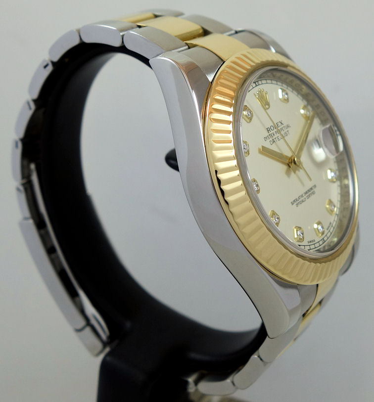 DSC03202 Rolex Datejust II 18k & Steel 41mm, Ivory Diamond-dial 116333 Box & Card