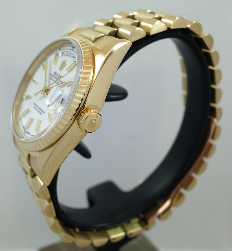 DSC03448 ROLEX President Day-Date 18238 White-Dial 1991 Box & Papers plus Rolex Service