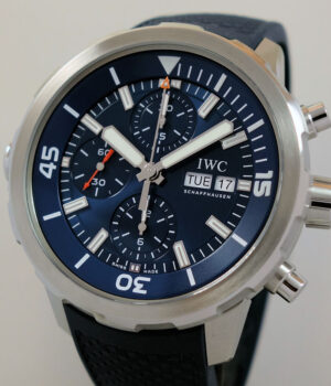 IWC AQUATIMER CHRONOGRAPH  IW376806 Steel 44mm Blue-dial on Rubber Box & Card 2023