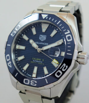 TAG Heuer Aquaracer 43mm Steel  Calibre 5 Blue-dial  WAY201B
