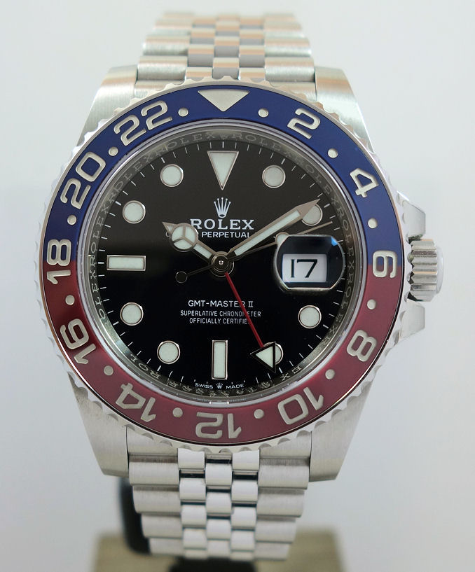 DSC04232 ROLEX GMT II "PEPSI" on Jubilee 126710BLRO Box & Card