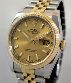 Rolex Datejust 18k & Steel 36mm Jubilee bracelet & Fluted bezel 116233  Box & Card