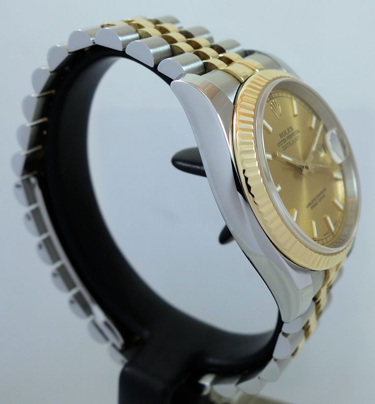 DSC04569 Rolex Datejust 18k & Steel 36mm Jubilee bracelet & Fluted bezel 116233 Box & Card
