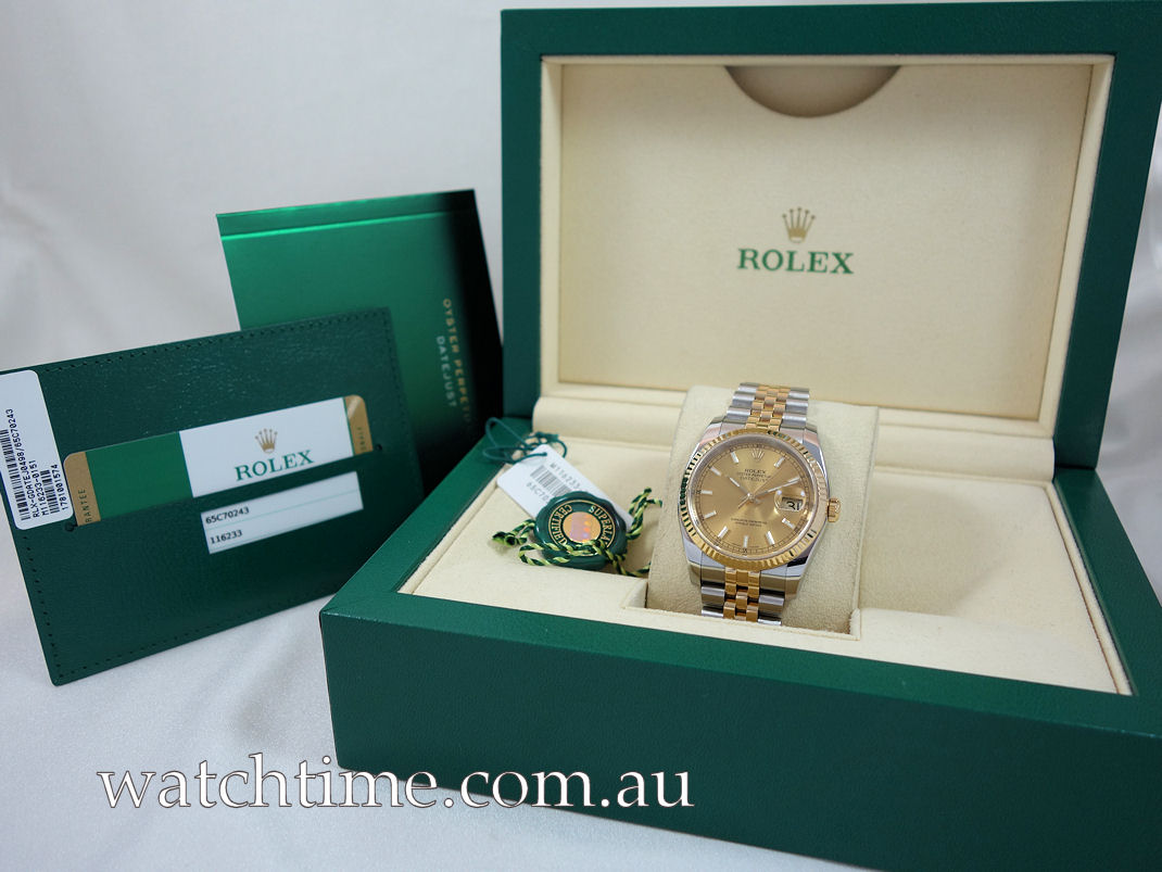 DSC04580 Rolex Datejust 18k & Steel 36mm Jubilee bracelet & Fluted bezel 116233 Box & Card