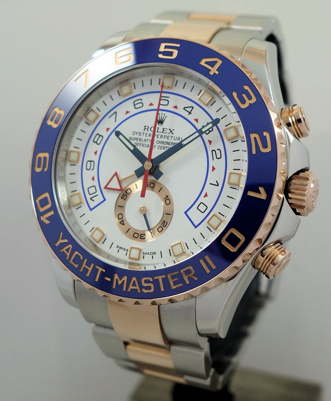 DSC04608 Rolex Yachtmaster II 18k Everose Gold & Steel 116681
