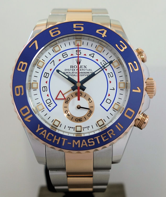 DSC04615 Rolex Yachtmaster II 18k Everose Gold & Steel 116681