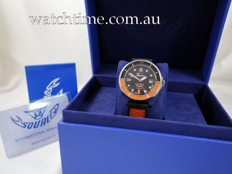 DSC04921 Squale Matic S 39.5mm Steel, Orange Hydroleather MATICBKOBK.RLOR