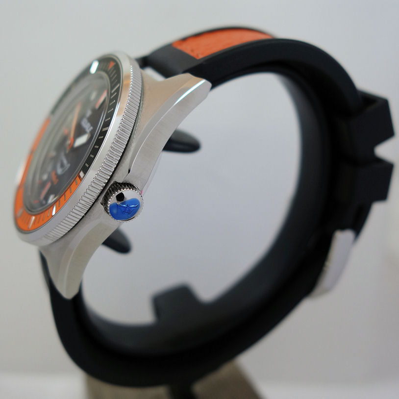 DSC04958 Squale Matic S 39.5mm Steel, Orange Hydroleather MATICBKOBK.RLOR