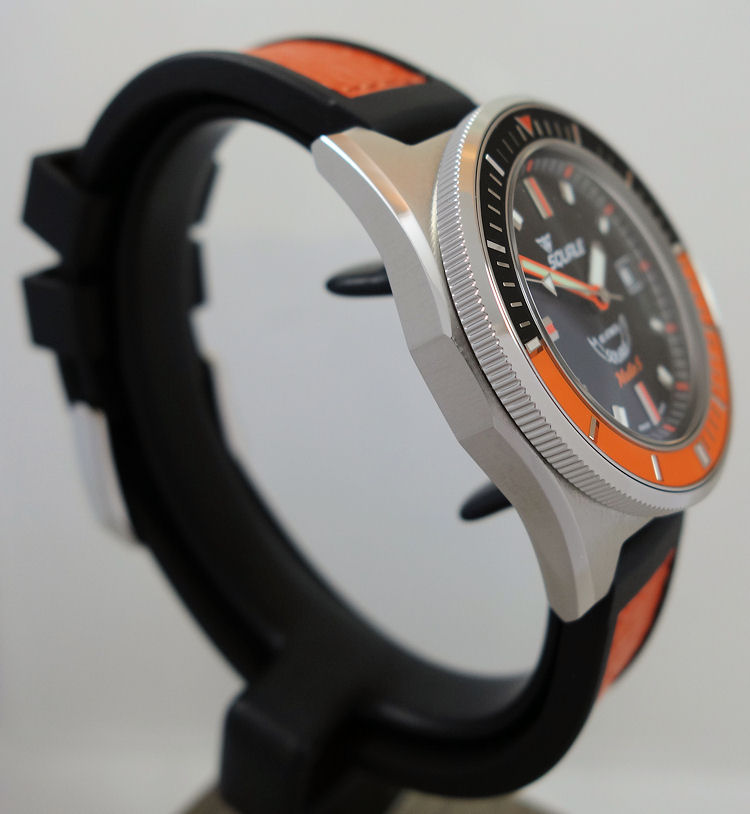 DSC04960 Squale Matic S 39.5mm Steel, Orange Hydroleather MATICBKOBK.RLOR
