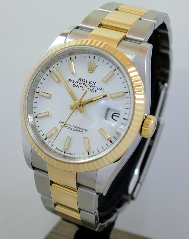 DSC05427 Rolex Datejust 36mm Steel & 18k White Dial 126233 Box & Card