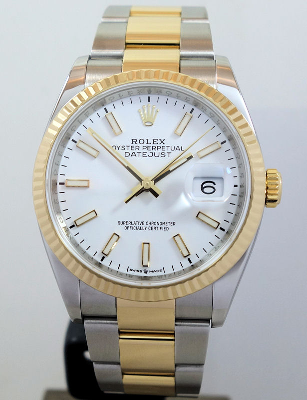 DSC05430 Rolex Datejust 36mm Steel & 18k White Dial 126233 Box & Card