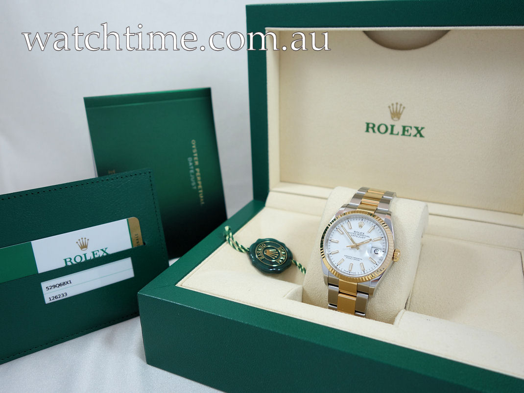 DSC05442 Rolex Datejust 36mm Steel & 18k White Dial 126233 Box & Card
