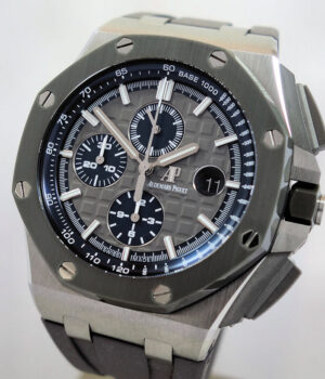 Audemars Piguet ROYAL OAK OFFSHORE 43mm Titanium Grey/Blue 26400IO Box & Card
