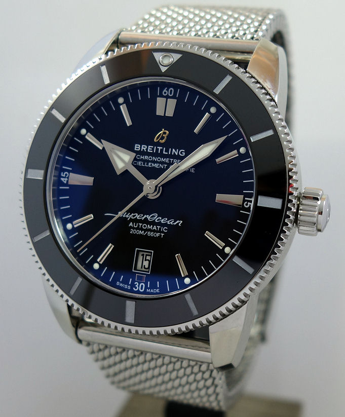 DSC05722 Breitling SUPEROCEAN HÉRITAGE B20 46mm Black-dial on Mesh AB2020 July 2024
