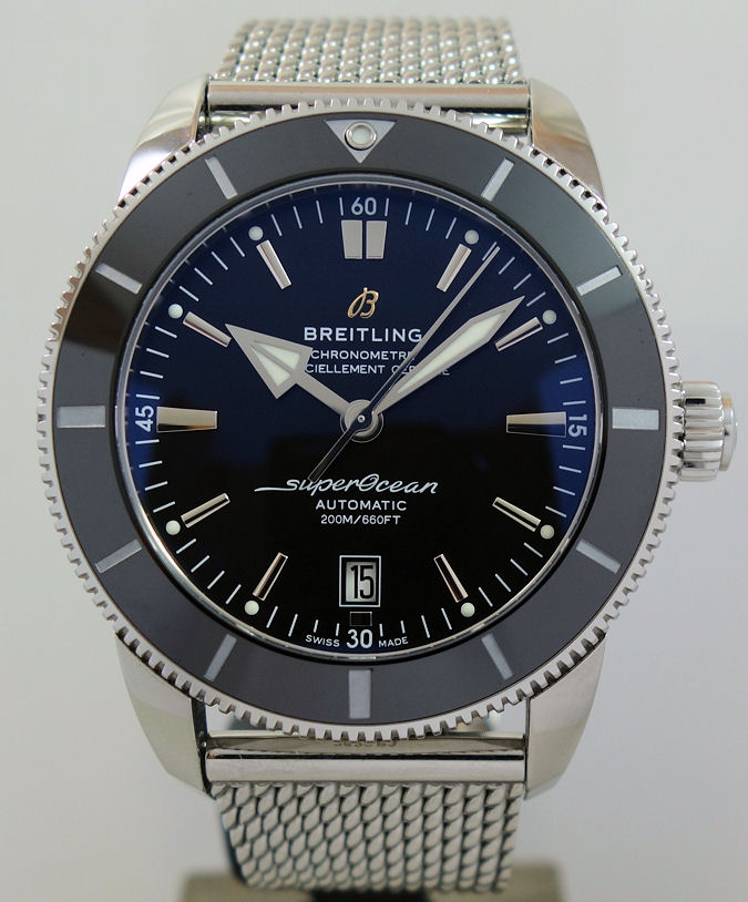 DSC05727 Breitling SUPEROCEAN HÉRITAGE B20 46mm Black-dial on Mesh AB2020 July 2024