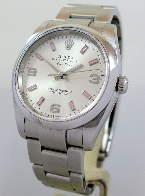 DSC05758 ROLEX Air-King 114200 Silver "Explorer" dial with Pink indexes
