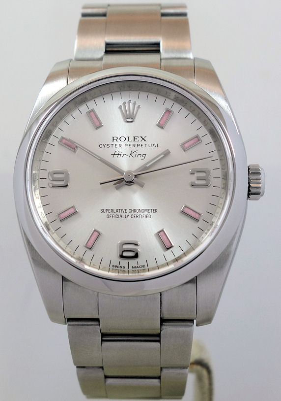 DSC05761 ROLEX Air-King 114200 Silver "Explorer" dial with Pink indexes