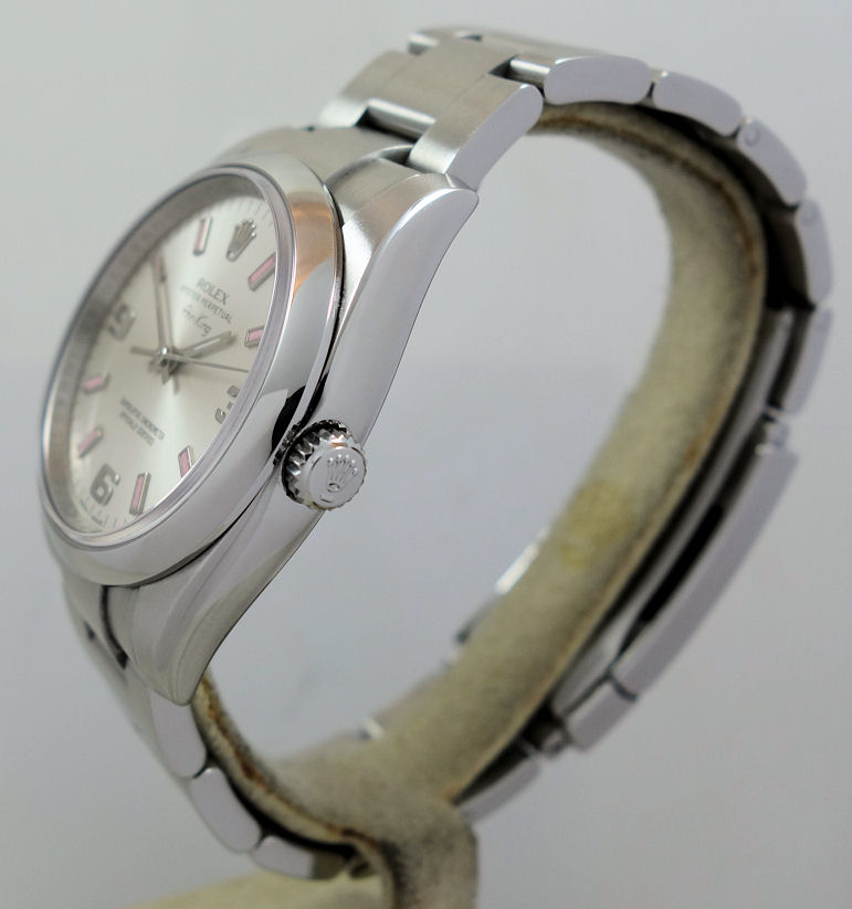 DSC05762 ROLEX Air-King 114200 Silver "Explorer" dial with Pink indexes