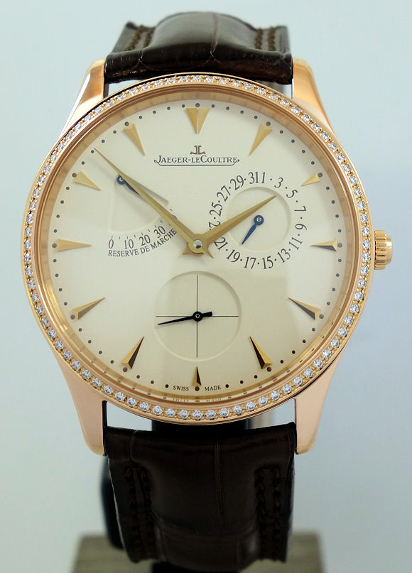 DSC05779 Jaeger-LeCoultre Master Ultra Thin Réserve de Marche Q1372501 18k Rose-Gold & Diamond Bezel