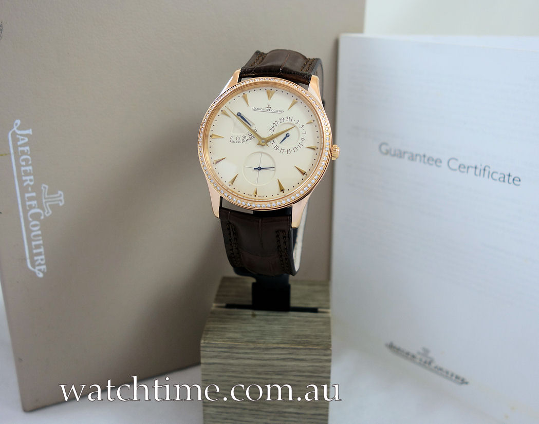 DSC05790 Jaeger-LeCoultre Master Ultra Thin Réserve de Marche Q1372501 18k Rose-Gold & Diamond Bezel