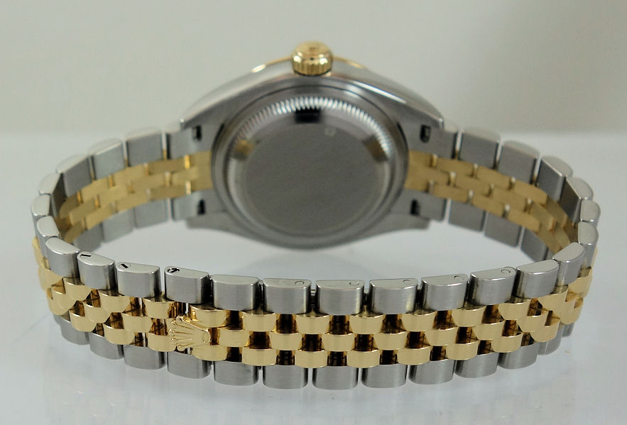 DSC05911 Rolex Lady-Datejust 279173 Gold Roman-dial 28mm Jubilee bracelet, Fluted bezel