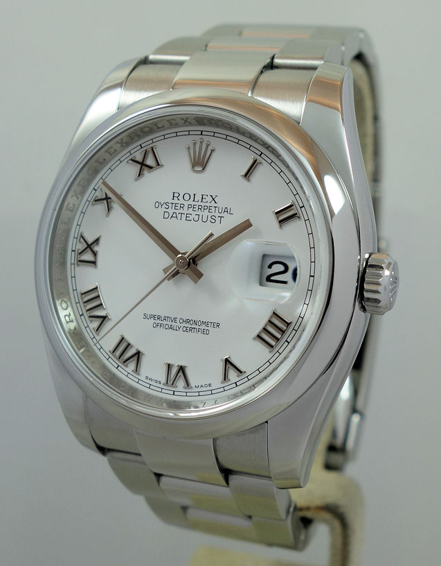DSC05918 Rolex Datejust 36mm 116200 White Roman-dial