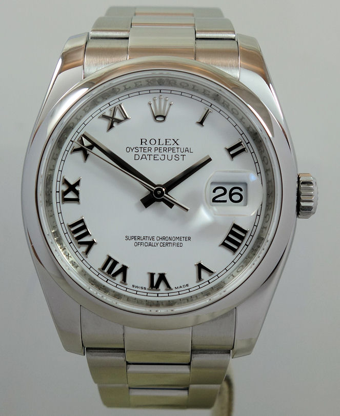 DSC05920 Rolex Datejust 36mm 116200 White Roman-dial