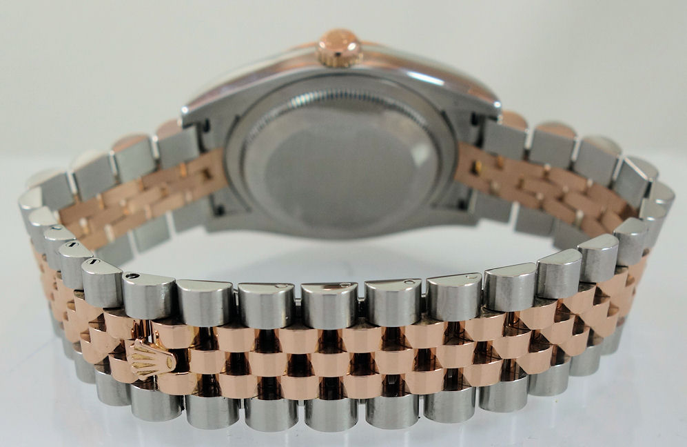 DSC05947 Rolex Datejust 36 Everose 18k & Steel 116231 Silver Diamond-dial Box & Card