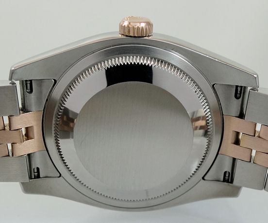 DSC05948 Rolex Datejust 36 Everose 18k & Steel 116231 Silver Diamond-dial Box & Card
