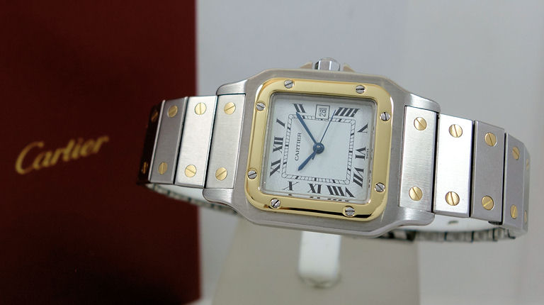 DSC05951 Men's Cartier SANTOS DE CARTIER 1172961 Steel & 18k Medium-size